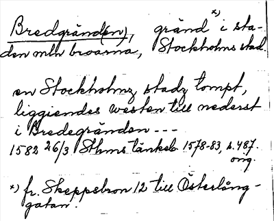 Bild på arkivkortet för arkivposten Bredgränd(en)