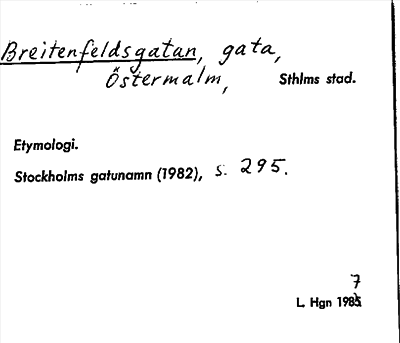 Bild på arkivkortet för arkivposten Breitenfeldsgatan