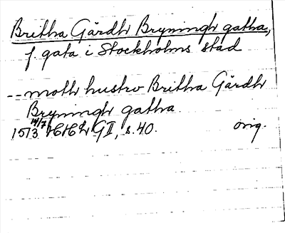 Bild på arkivkortet för arkivposten Britha Gärdh Bryningh gatha