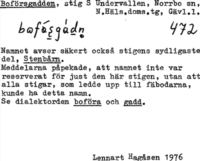 Bild på arkivkortet för arkivposten Boförsgadden