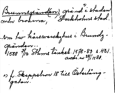 Bild på arkivkortet för arkivposten Brunnsgränd(en)