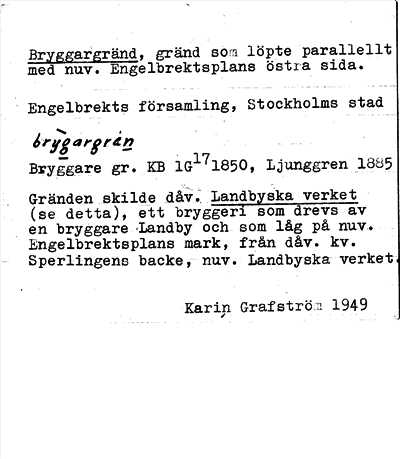 Bild på arkivkortet för arkivposten Bryggargränd