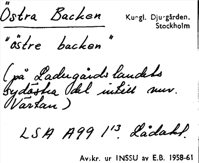 Bild på arkivkortet för arkivposten Östra Backen