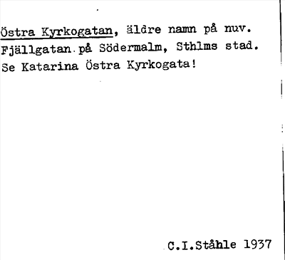 Bild på arkivkortet för arkivposten Östra kyrkogatan