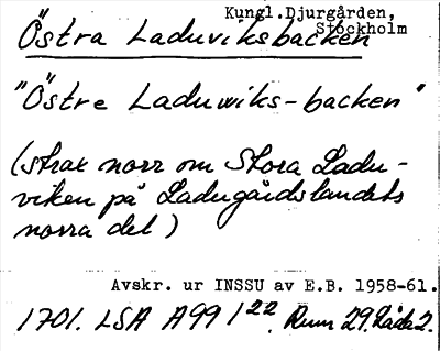 Bild på arkivkortet för arkivposten Östra Laduviksbacken