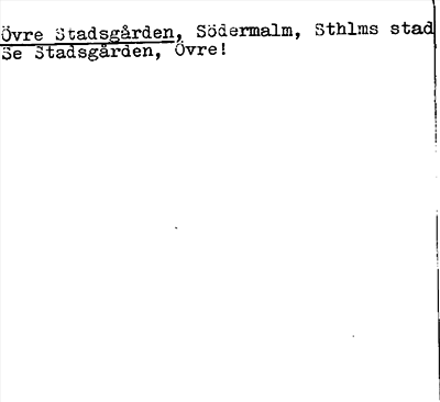 Bild på arkivkortet för arkivposten Övre Stadsgården
