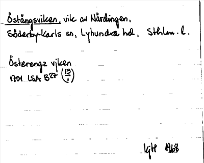 Bild på arkivkortet för arkivposten Östängsviken
