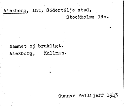 Bild på arkivkortet för arkivposten Alexborg
