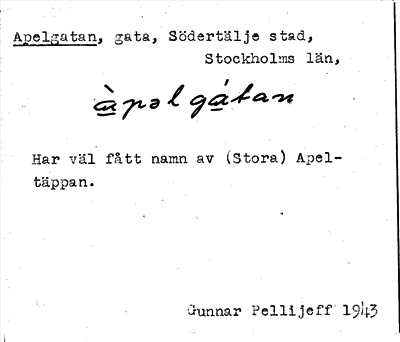 Bild på arkivkortet för arkivposten Apelgatan