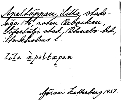 Bild på arkivkortet för arkivposten Apeltäppan, Lilla