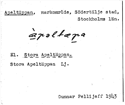 Bild på arkivkortet för arkivposten Apeltäppan