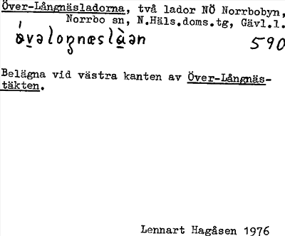 Bild på arkivkortet för arkivposten Över-Långnäsladorna