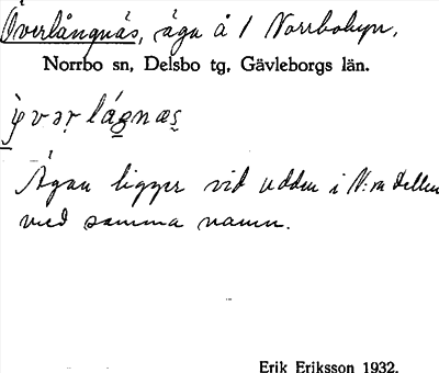 Bild på arkivkortet för arkivposten Överlångnäs