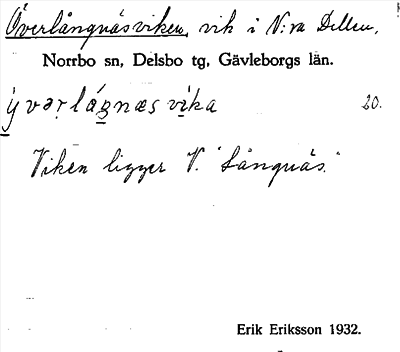 Bild på arkivkortet för arkivposten Överlångnäsviken