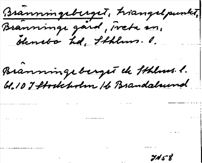 Bild på arkivkortet för arkivposten Bränningeberget