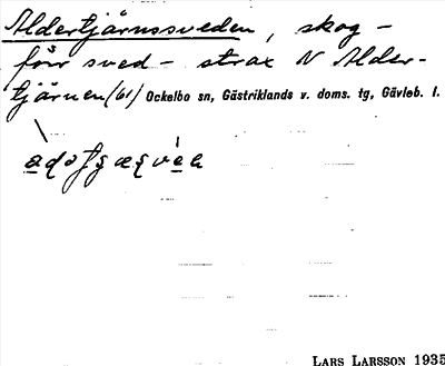 Bild på arkivkortet för arkivposten Aldertjärnssveden