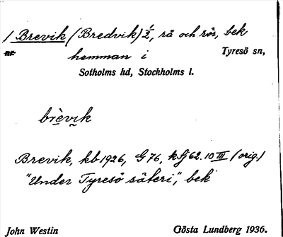 Bild på arkivkortet för arkivposten Brevik