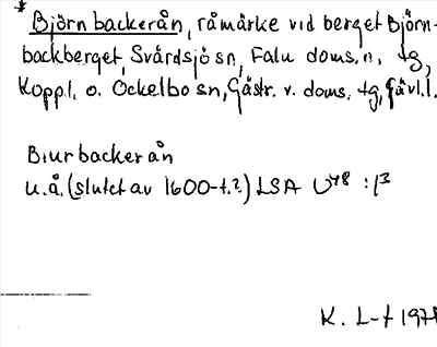 Bild på arkivkortet för arkivposten *Björnbackerån