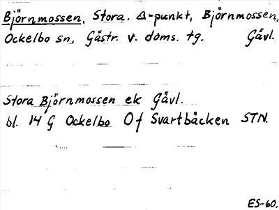 Bild på arkivkortet för arkivposten Björnmossen, Stora