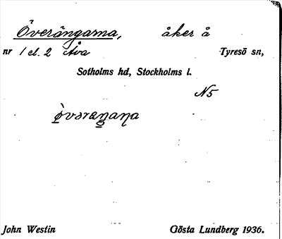 Bild på arkivkortet för arkivposten Överängarna