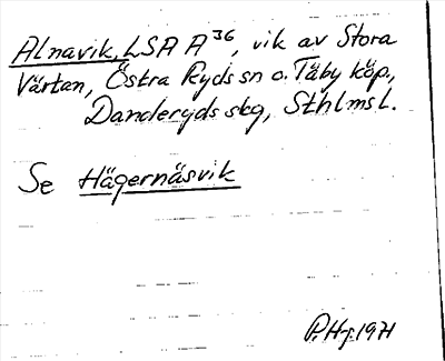 Bild på arkivkortet för arkivposten Alnavik, se Hägernäsvik
