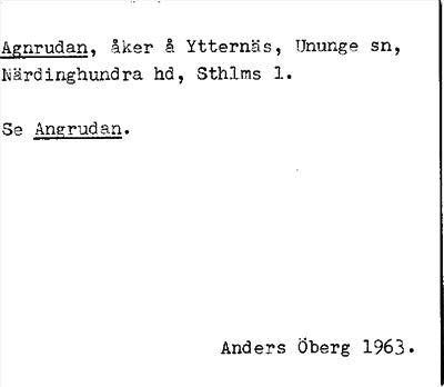 Bild på arkivkortet för arkivposten Agnrudan, se Angrudan