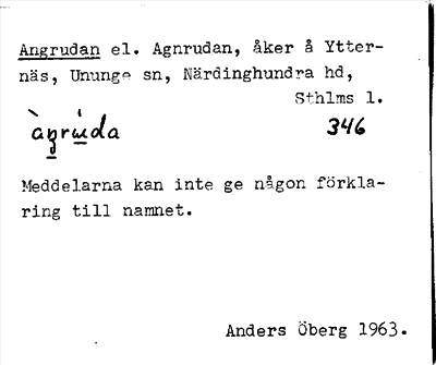 Bild på arkivkortet för arkivposten Angrudan