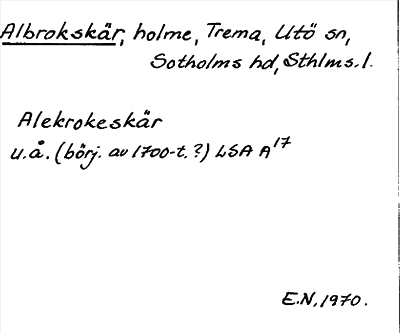 Bild på arkivkortet för arkivposten Albrokskär