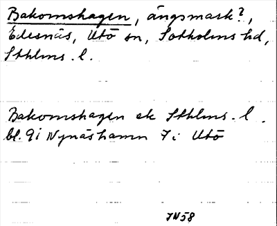 Bild på arkivkortet för arkivposten Bakomshagen