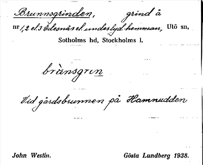 Bild på arkivkortet för arkivposten Brunnsgrinden