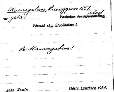 Bild på arkivkortet för arkivposten Brunsgatan