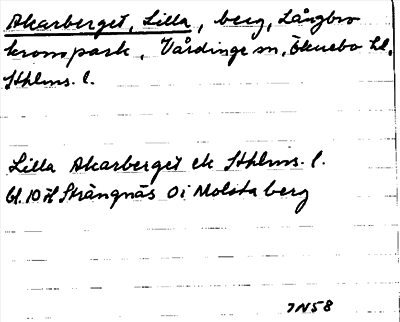 Bild på arkivkortet för arkivposten Akarberget, Lilla