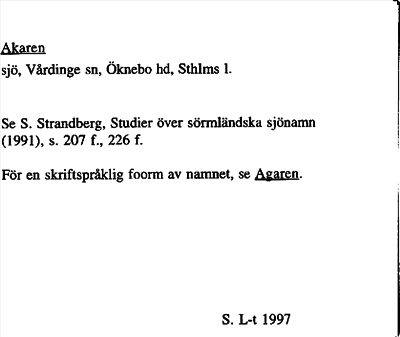 Bild på arkivkortet för arkivposten Akaren