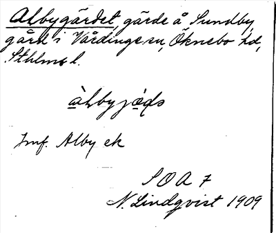 Bild på arkivkortet för arkivposten Albygärdet