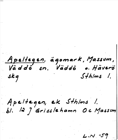 Bild på arkivkortet för arkivposten Apeltegen