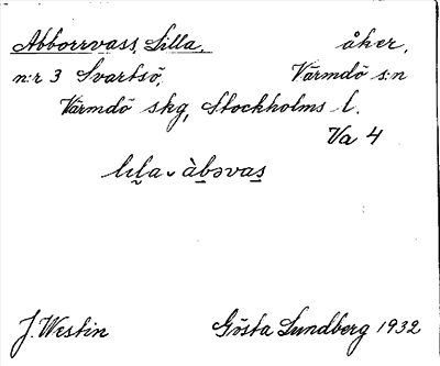 Bild på arkivkortet för arkivposten Abborrvass, Lilla