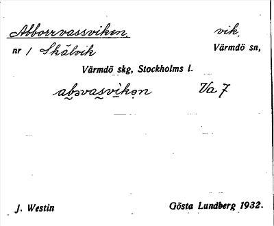 Bild på arkivkortet för arkivposten Abborrvassviken