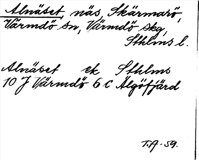 Bild på arkivkortet för arkivposten Alnäset