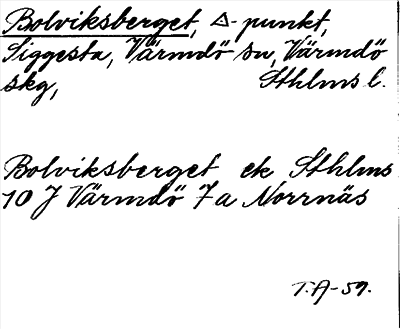 Bild på arkivkortet för arkivposten Bolviksberget