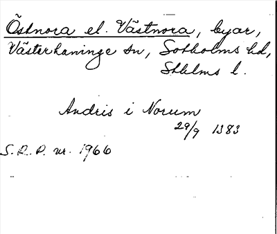 Bild på arkivkortet för arkivposten Östnora el. Västnora