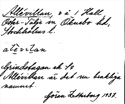 Bild på arkivkortet för arkivposten Allévillan