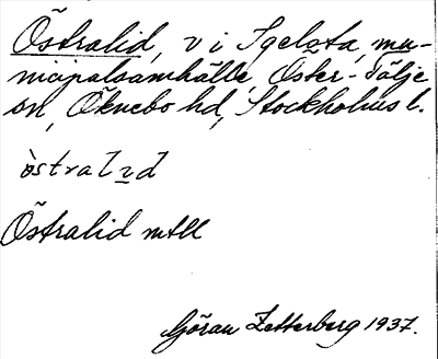 Bild på arkivkortet för arkivposten Östralid