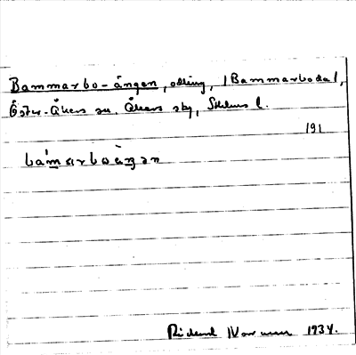 Bild på arkivkortet för arkivposten Bammarbo-ängen