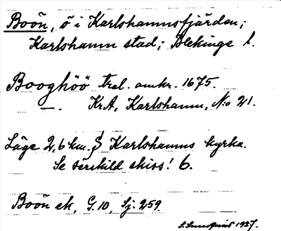 Bild på arkivkortet för arkivposten Boön