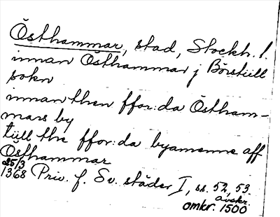 Bild på arkivkortet för arkivposten Östhammar