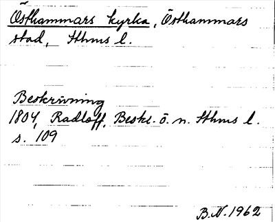 Bild på arkivkortet för arkivposten Östhammars kyrka