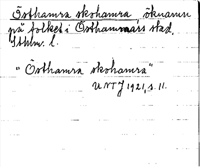 Bild på arkivkortet för arkivposten Östhamra skohamra
