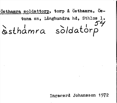 Bild på arkivkortet för arkivposten Östhamra soldattorp