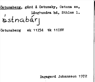 Bild på arkivkortet för arkivposten Östunaberg
