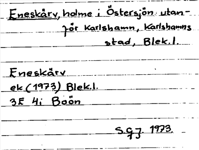 Bild på arkivkortet för arkivposten Eneskärv